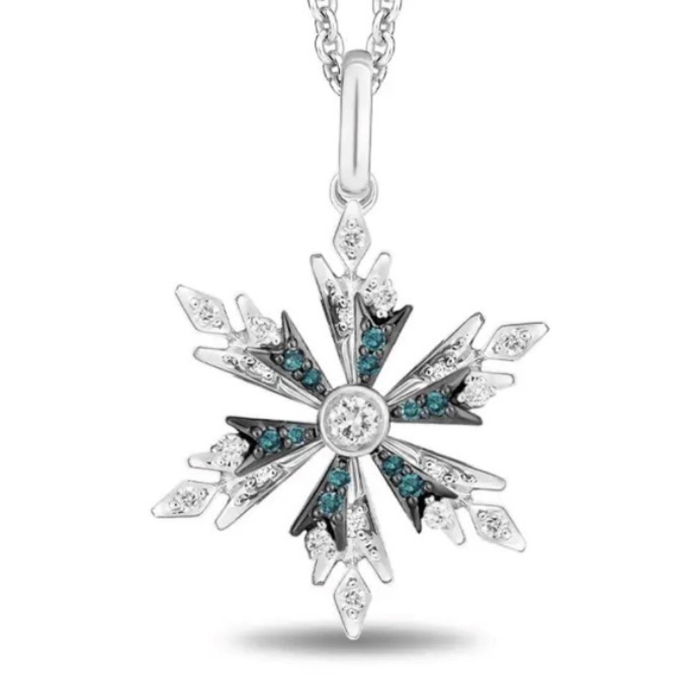 {AUTHENTIC} DISNEY ENCHANTMENT JEWELRY-Frozen Elsa’s Spinning Snowflake Necklace